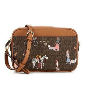 NWT Michael Kors Jet Set Large EW Country Girls Camera Bag 32F1GT9C7Y